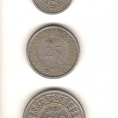 SV * Suriname LOT 10 - 25 - 100 CENT 1987