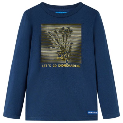 Tricou de copii cu m&amp;acirc;neci lungi bleumarin 104 foto