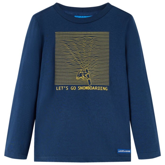 Tricou de copii cu m&acirc;neci lungi bleumarin 104