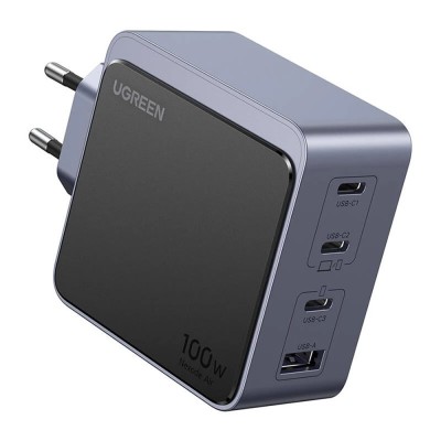 Incarcator priza USB, 3x Type-C, GaN Ugreen, 100W, gri, 35043 foto