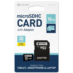 MicroSDHC 16Gb Platinet Cu Adaptor
