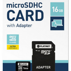 MicroSDHC 16Gb Platinet Cu Adaptor