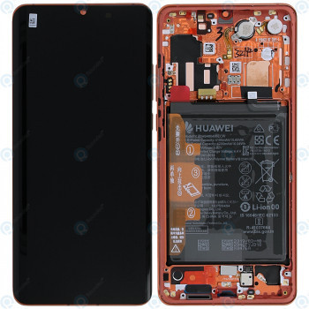 Huawei P30 Pro (VOG-L09 VOG-L29) Capac frontal al modulului de afișare + LCD + digitizer + baterie chihlimbar sunrise 02352PGK foto