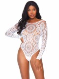 Body Dantela Alb Leg Avenue, M/L, S/M