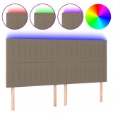 Cumpara ieftin Tablie de pat cu LED, gri taupe, 200x5x118/128 cm, textil