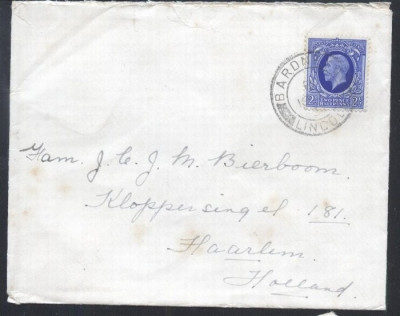 Great Britain 1937 Postal History Rare, Cover to Netherland Haarlem D.100 foto