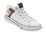 Pantofi sport SKECHERS albi, SNOOP ONE, din piele naturala