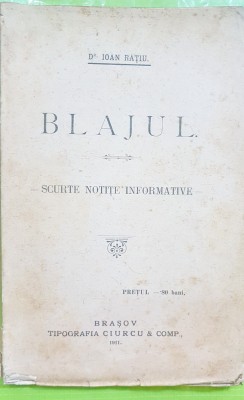 D571-Dr. IOAN RATIU-Blajul 1911 tiparita Brasov. foto