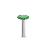 Rotačn&aacute; hrana -pr. 19mm, stopka 6mm, Granulatie Saburr ASPRA - VERDE