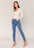Blugi dama mom fit Nina Carter albastru inchis P189-5 M7