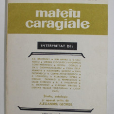 MATEIU CARGIALE INTERPRETAT DE : A.E. BACONSKY ...TUDOR VIANU , 1985