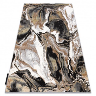Covor DE LUXE modern 622 Abstracțiune - structural cremă / aur, 180x270 cm foto