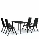 Cumpara ieftin Set de servit masa pentru gradina, 5 piese, negru