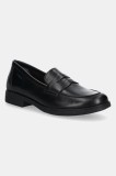 Geox mocasini din piele Agata femei, culoarea negru, cu toc plat