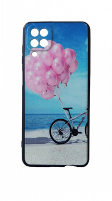 Husa telefon compatibila cu Samsung Galaxy A12, Roz, Bicicleta, 296HT foto