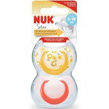 Set 2 suzete NUK STAR, SILICON, 6-18 luni, FLOARE