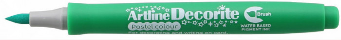 Marker Artline Decorite, Varf Flexibil (tip Pensula) - Verde Pastel