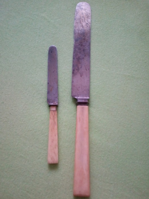 Doua cutite cu maner din os