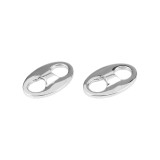 Set 2 opritori metalici pentru snur Crisalida, 18 x 28 mm, Argintiu