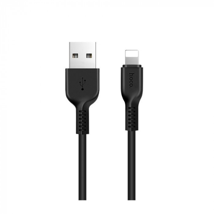 Cablu cu conectori USB tata la 8-pin Lightning tata, HOCO X20 Snowy Spirit, 2.4 A, lungime 1m, negru