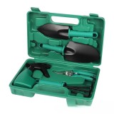 Set complet de gradinarit cu 5 accesorii eMazing, geanta de depozitare inclusa, fabricat din otel inoxidabil de culoare verde