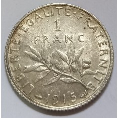 Franta, 1 Franc 1915, Argint.