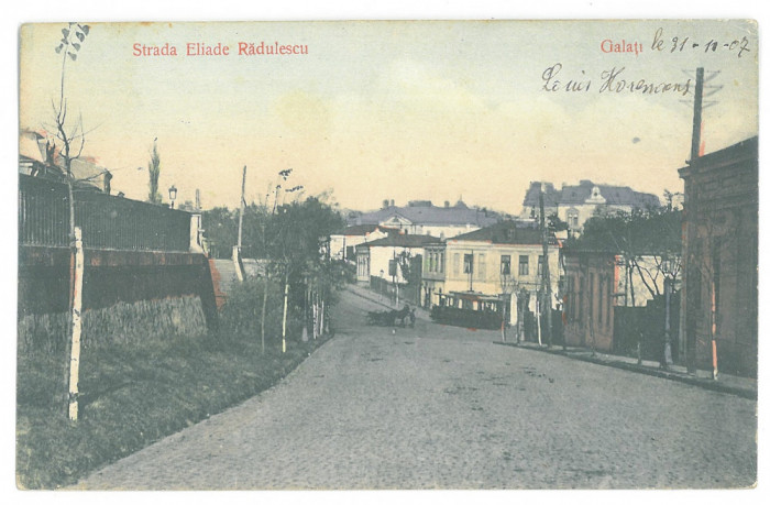 2666 - GALATI, Eliade street, Romania - old postcard - used - 1907
