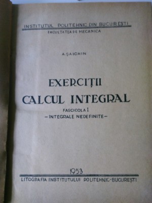 Exercitii calcul integral - A. Șaichin (5+1)5 foto