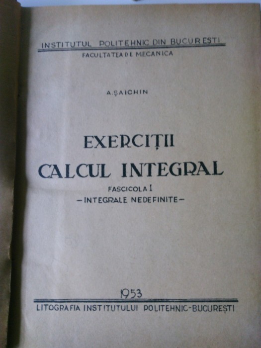 Exercitii calcul integral - A. Șaichin (5+1)5