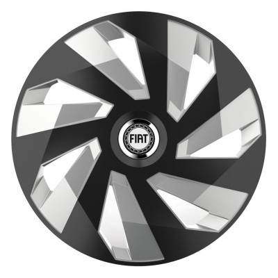 Set 4 Capace Roti, potrivite jantelor de R16, pentru Fiat, model vector black and silver foto