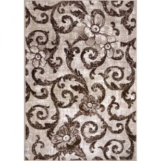 Covor Model Cappuccino 16003-12, Marime 60 x 110 cm, Maro, Inaltime Fir 7 mm, Antialergic, Polipropilena, Living, Dormitor, Sufragerie, Birou foto