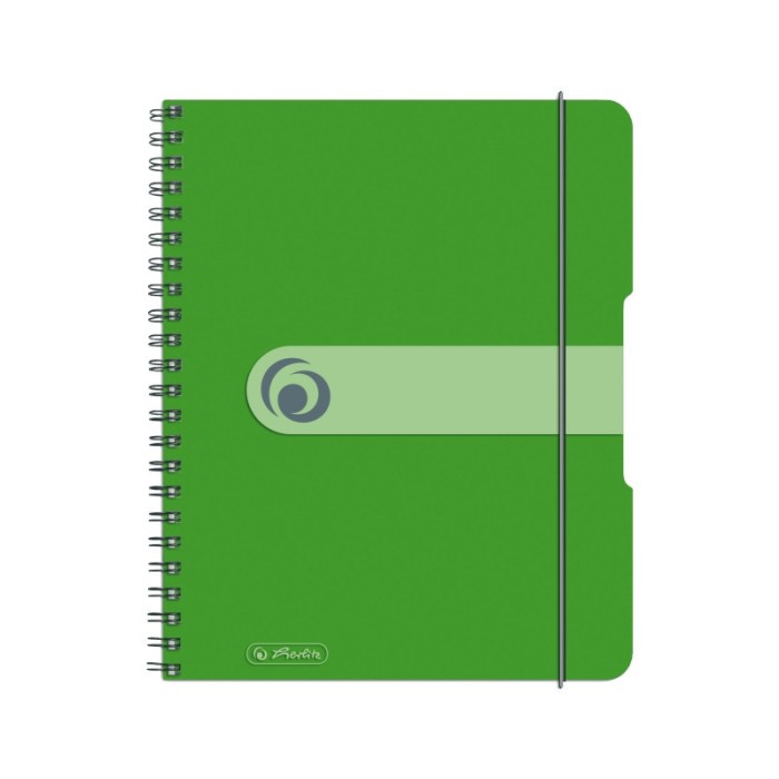 Caiet a5 80f spirala elastic perforat eotg coperta pp verde