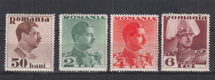 ROMANIA 1934 LP 108 CAROL II FARA POSTA UZUALE SERIE MNH