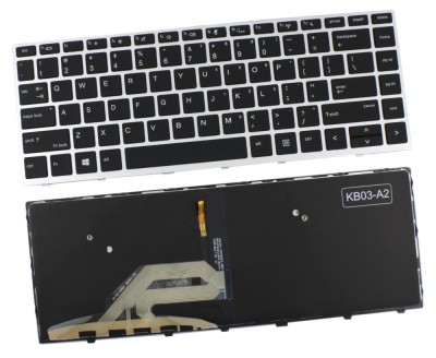 Tastatura HP Neagra ProBook 640 G5 cu Rama Argintie iluminata backlit foto