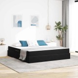 Cumpara ieftin Pat cu saltea si spatiu de depozitare Negru 180 x 200 cm