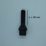 Prezon janta aliaj negru M12x1.5 40 mm Renault, Dacia, Opel, Suzuki, Saab, BMW