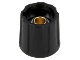 Buton rotativ negru 4mm ABS