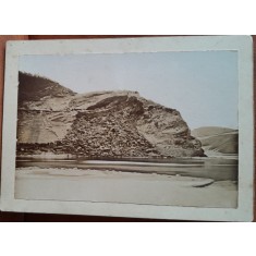 Fotografie pe carton, Romania, cariera de piatra, periopada interbelica