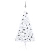 VidaXL Jumătate brad Crăciun artificial cu set globuri, alb, 120 cm 3077654