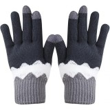 Manusi de Dama, Model Ondulat, Functie Touchscreen (ecran tactil), Material Acril Tricotat, Manseta Elastica, Interior Catifelat, Marime Universala, G