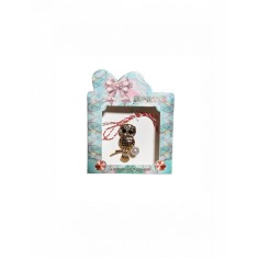 Martisor tip brosa cu model bufnita aurie cu perla alba pentru 1 si 8 martie
