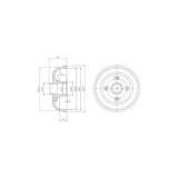 Tambur frana Delphi BF471, parte montare : Punte Spate