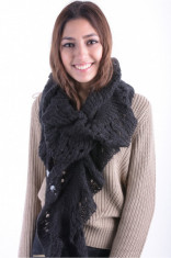 Fular Dama Pieces Mathilde Scarf Negru foto