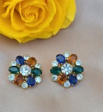 CERCEI CLIPS DIN METAL DECORATI CU CRISTALE COLORATE