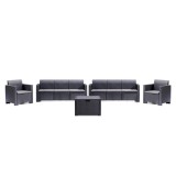 Set de mobilier de grădină Nero Large cu 8 locuri, grafit