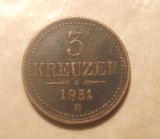 AUSTRIA 3 KREUZER 1851 B MONEDA MARE SI FRUMOASA