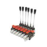 Distribuitor hidraulic cu 6 manete debit 40L/min cu levier si reductie incluse -15 /+80 Breckner Germany