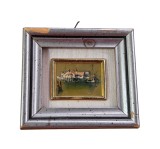 MICUT TABLOU MINIATURAL CU IMAGINE METALICA TEHNICA SERIGRAFIEI