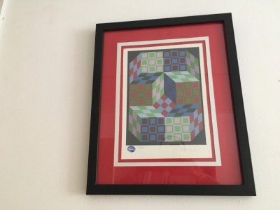 Victor Vasarely, Serigrafie- ștampila editor, numerotata 1/40 semnată &amp;icirc;nrămată foto