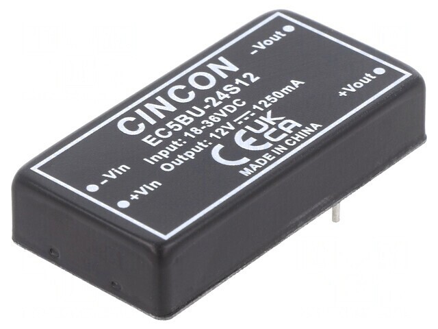Convertor DC/DC 15W 18-36V la 12V 1250mA THT
